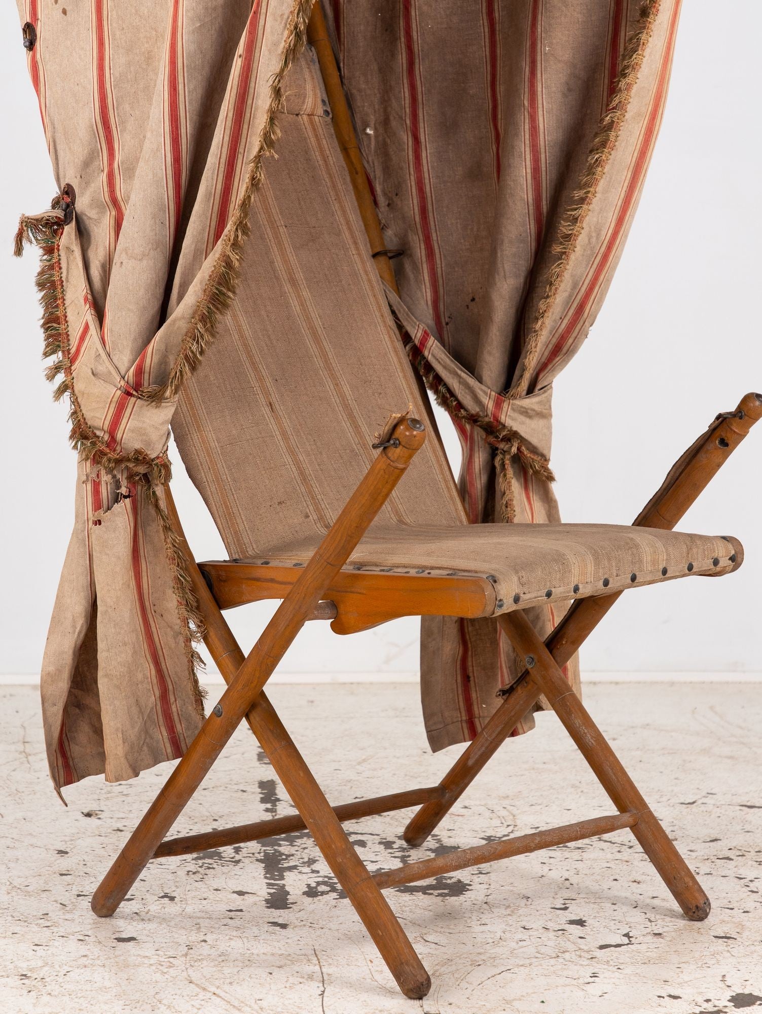 Vintage French Beach Chair with Canopy, Mid 20th C.