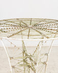 Victorian Style White Wirework Pair of Chairs and Cafe Table, France 1960