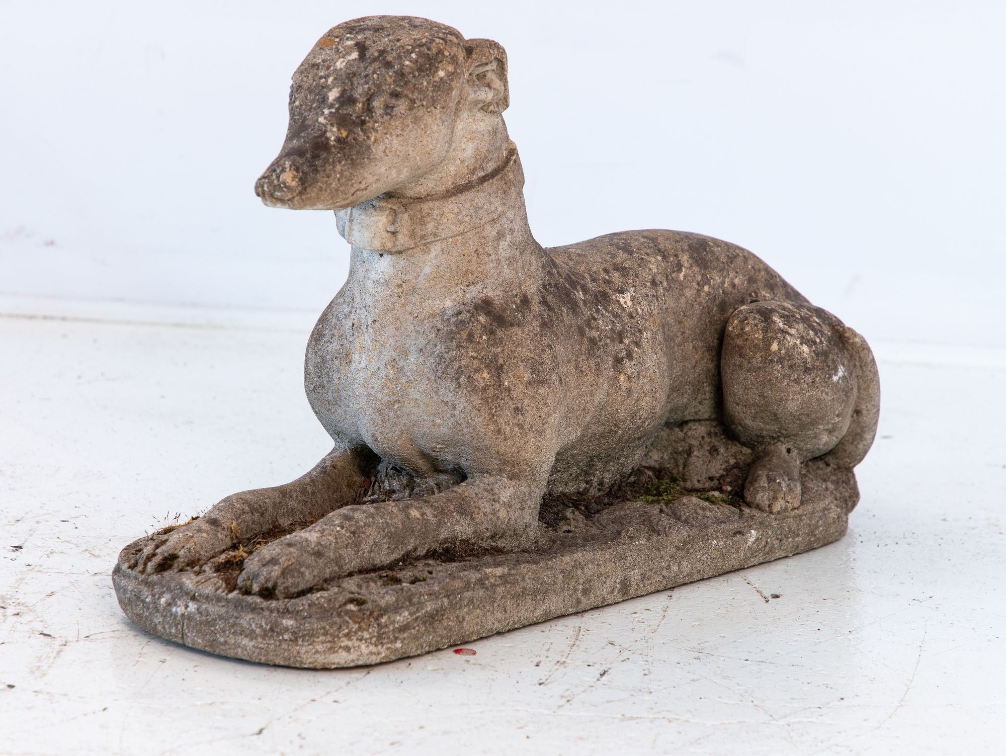 Mid 20th Century English Reconstituted Stone Whippet or Greyhound Dog
