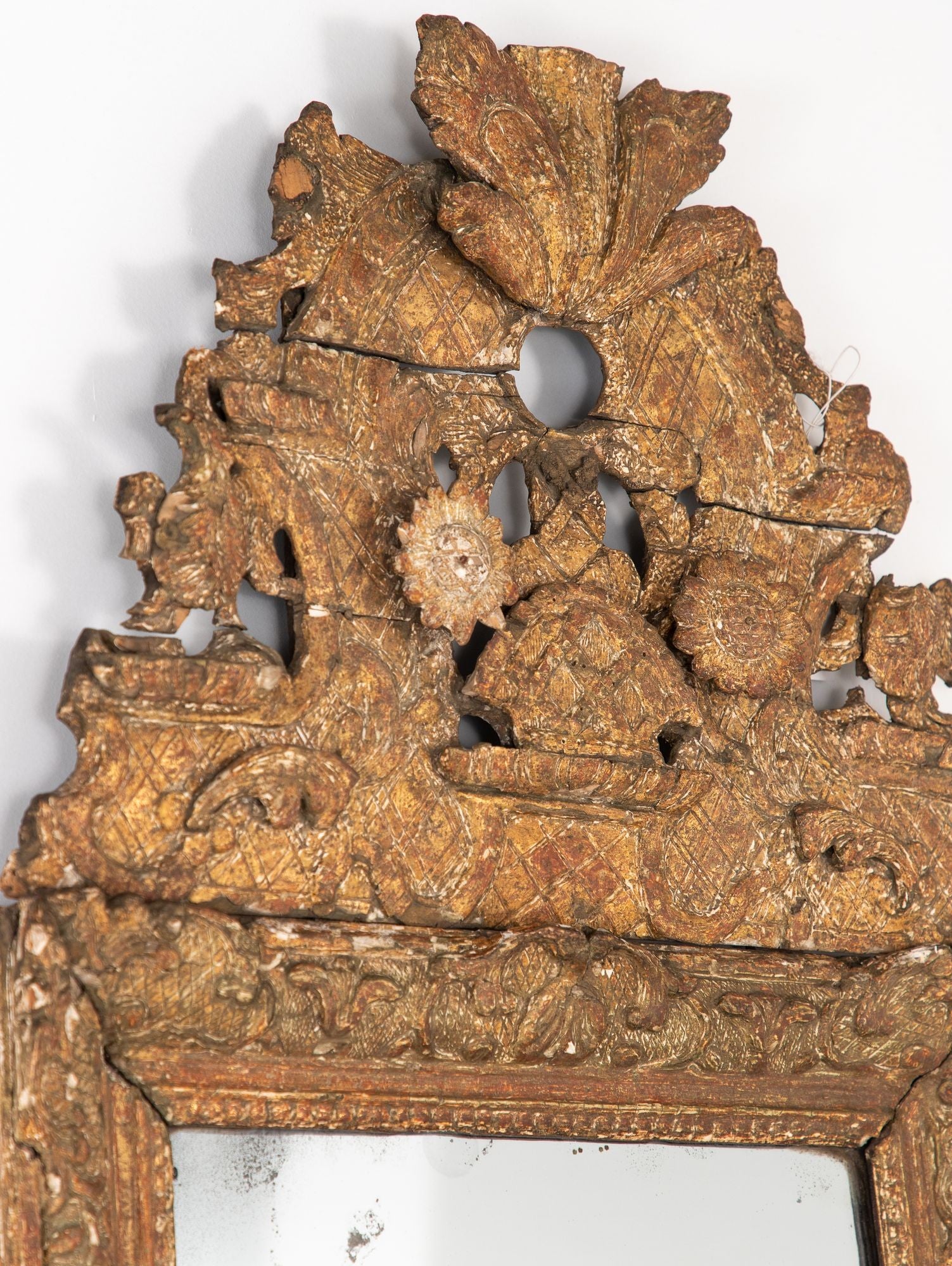 Ornate Baroque Style Giltwood Carved Mirror, Sweden Late 19th C