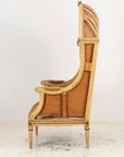 French Louis XV Style Carved Balloon Porters Chair, 19th Century