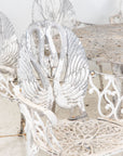 Pair White Painted Swan Back Aluminum Garden Armchairs, Sweden 1960s