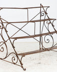 Scrollwork Four Tier Iron Plant Stand or Etagere, England Mid 20th Century