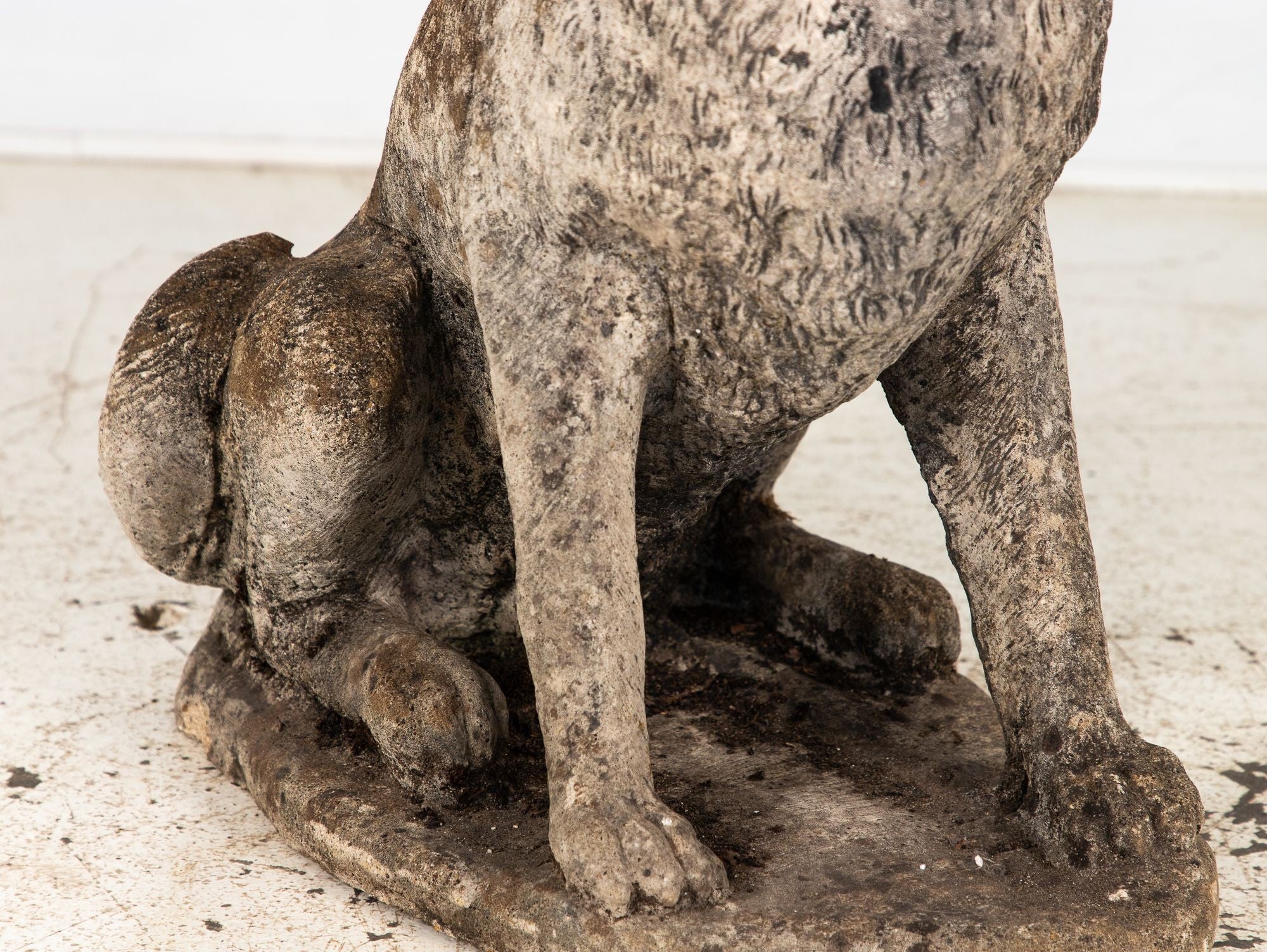 Large Concrete Shepherd Dog Garden Ornament, English mid 20th Century