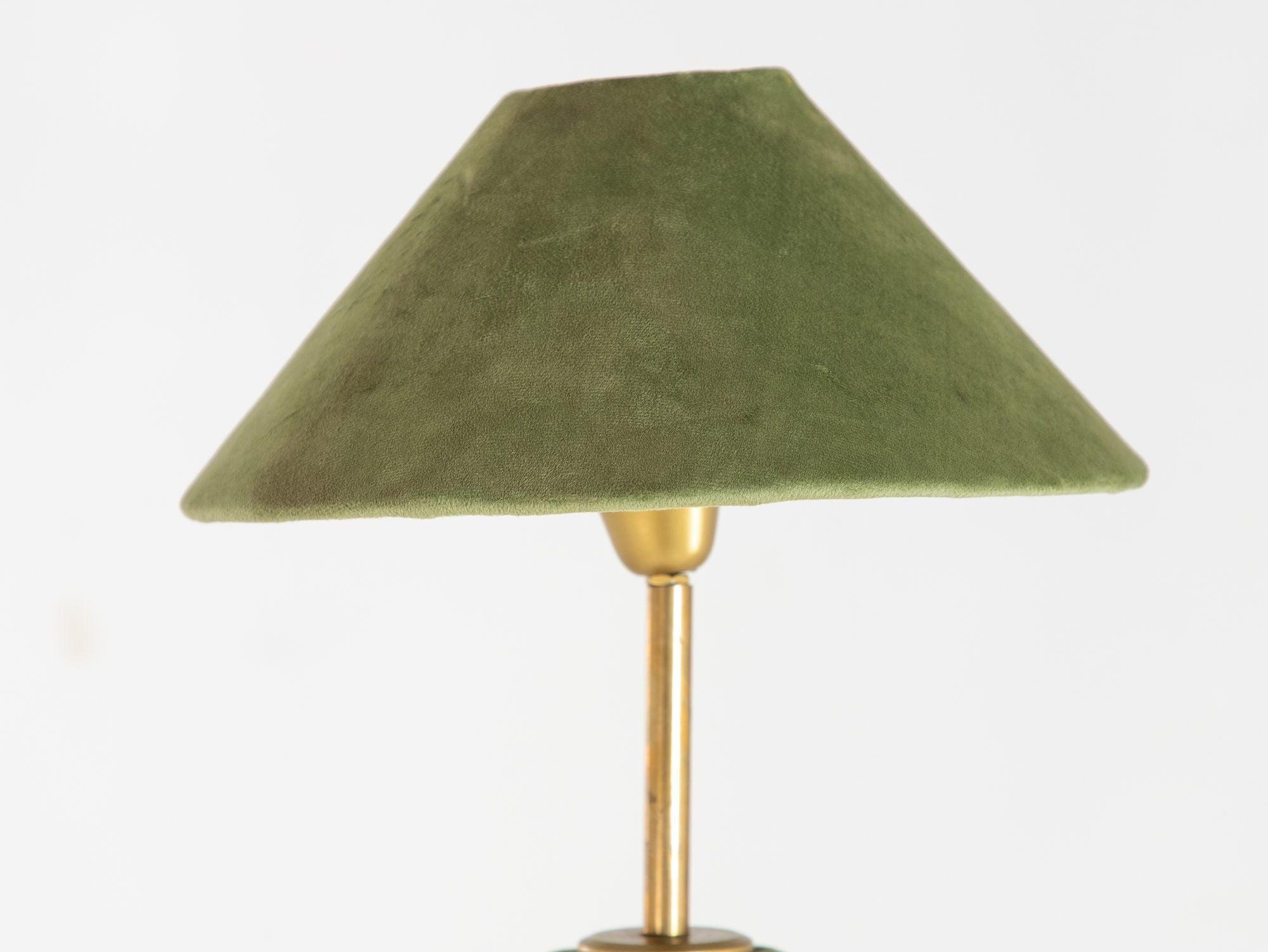 Pair of Moss Green Velvet Floor Lamps, French Late 20th C.