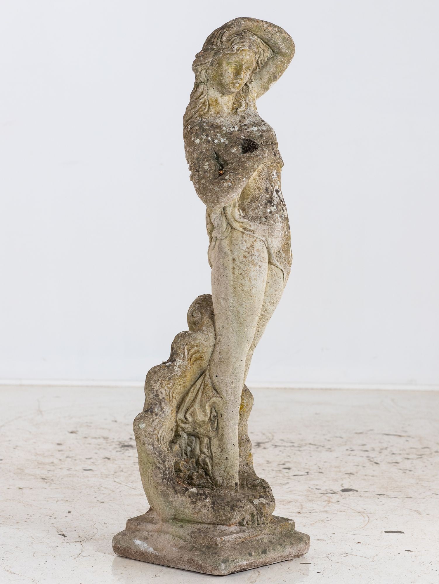 Composite Stone Figure of Venus Emerging from a Shell, England Mid 20th C.
