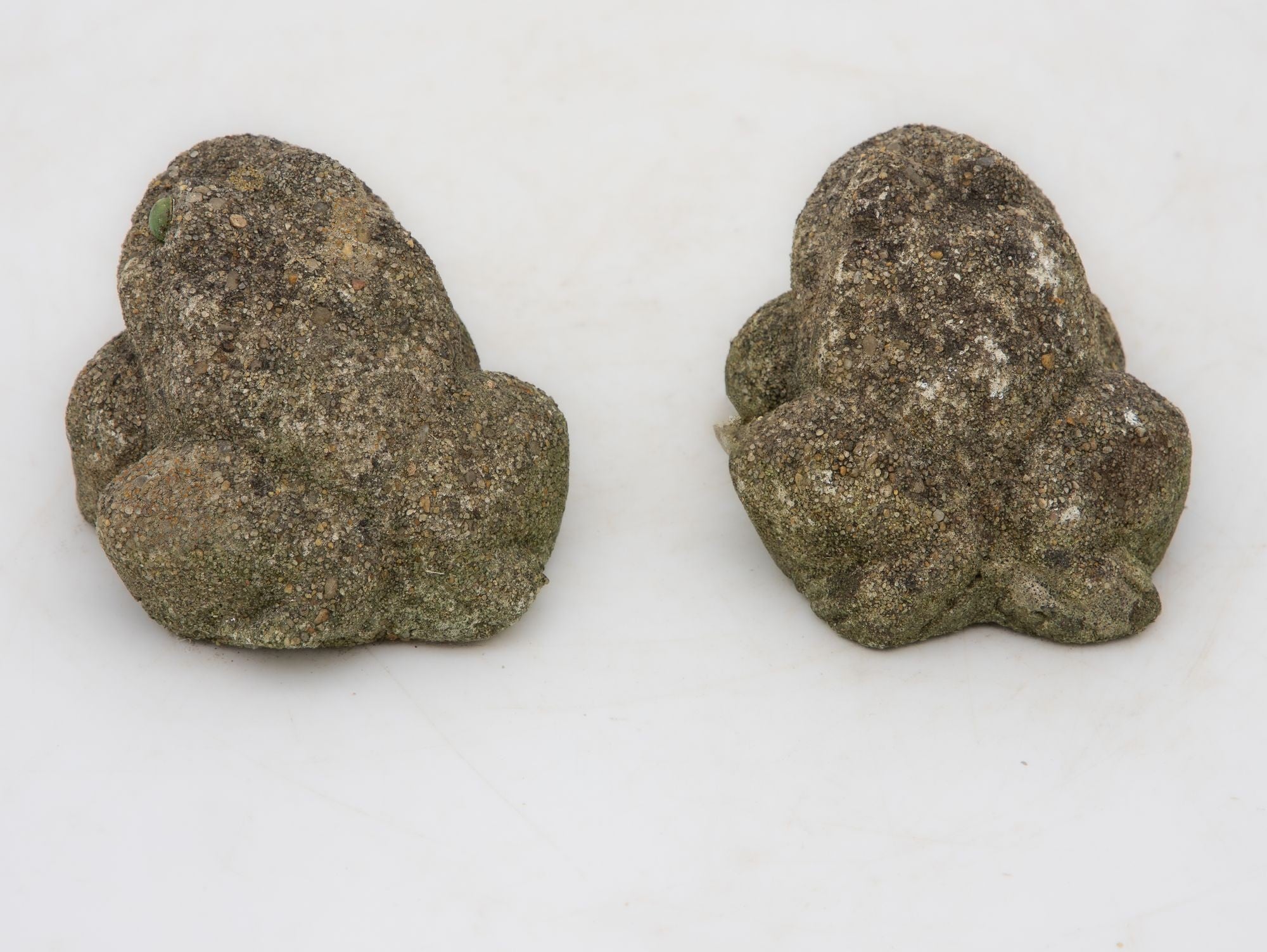 Pair of Reconstituted Stone Frog Garden Ornaments, England 1970s