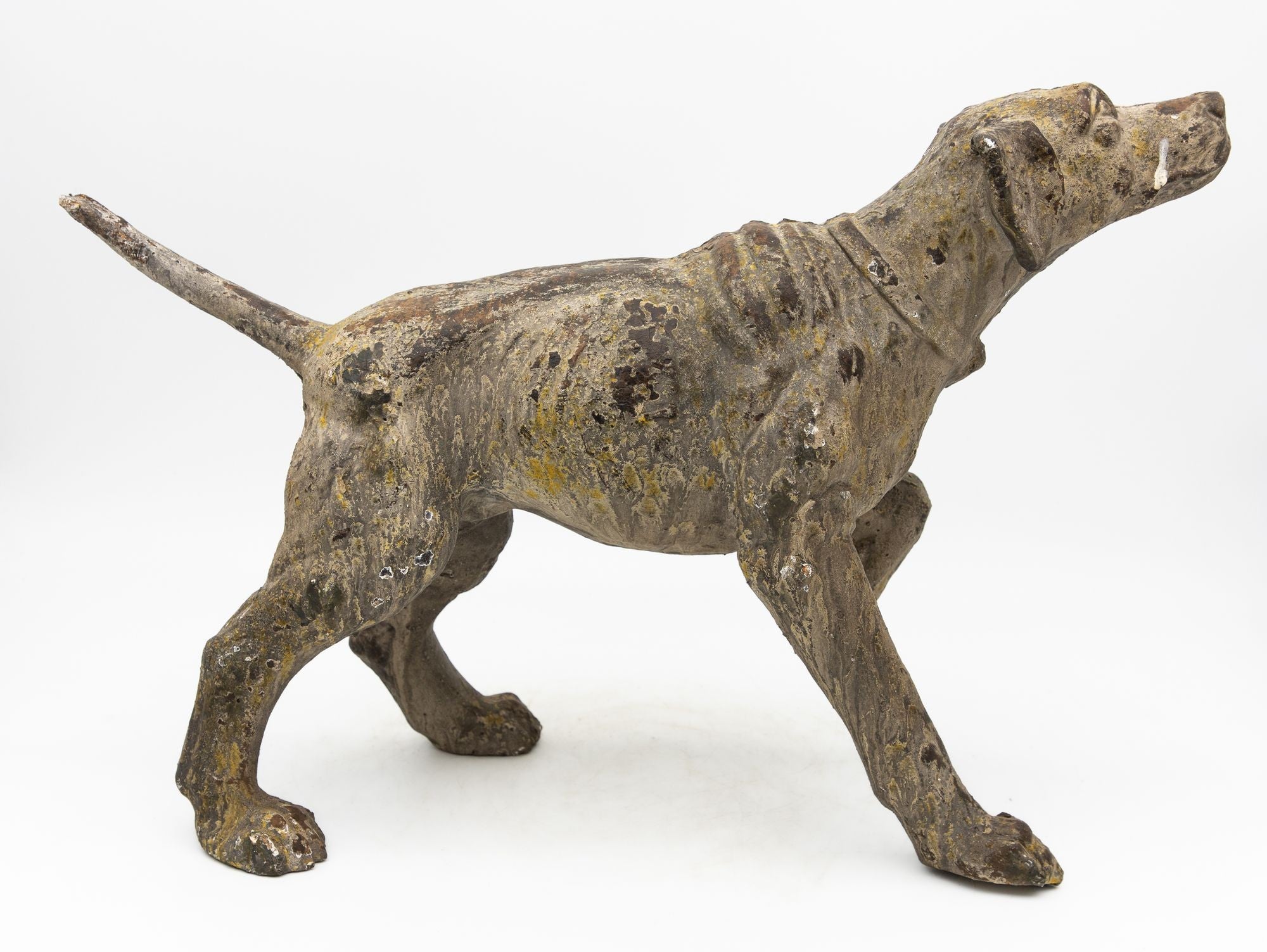 Terracotta Hunting Hound Pointer Dog Statue, Early 20th C.