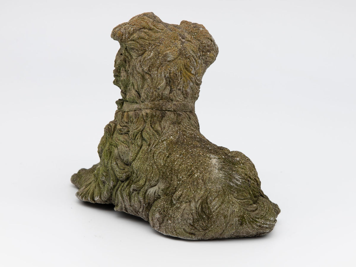 Vintage Reconstituted Stone Dog Terrier, English Mid 20th C.