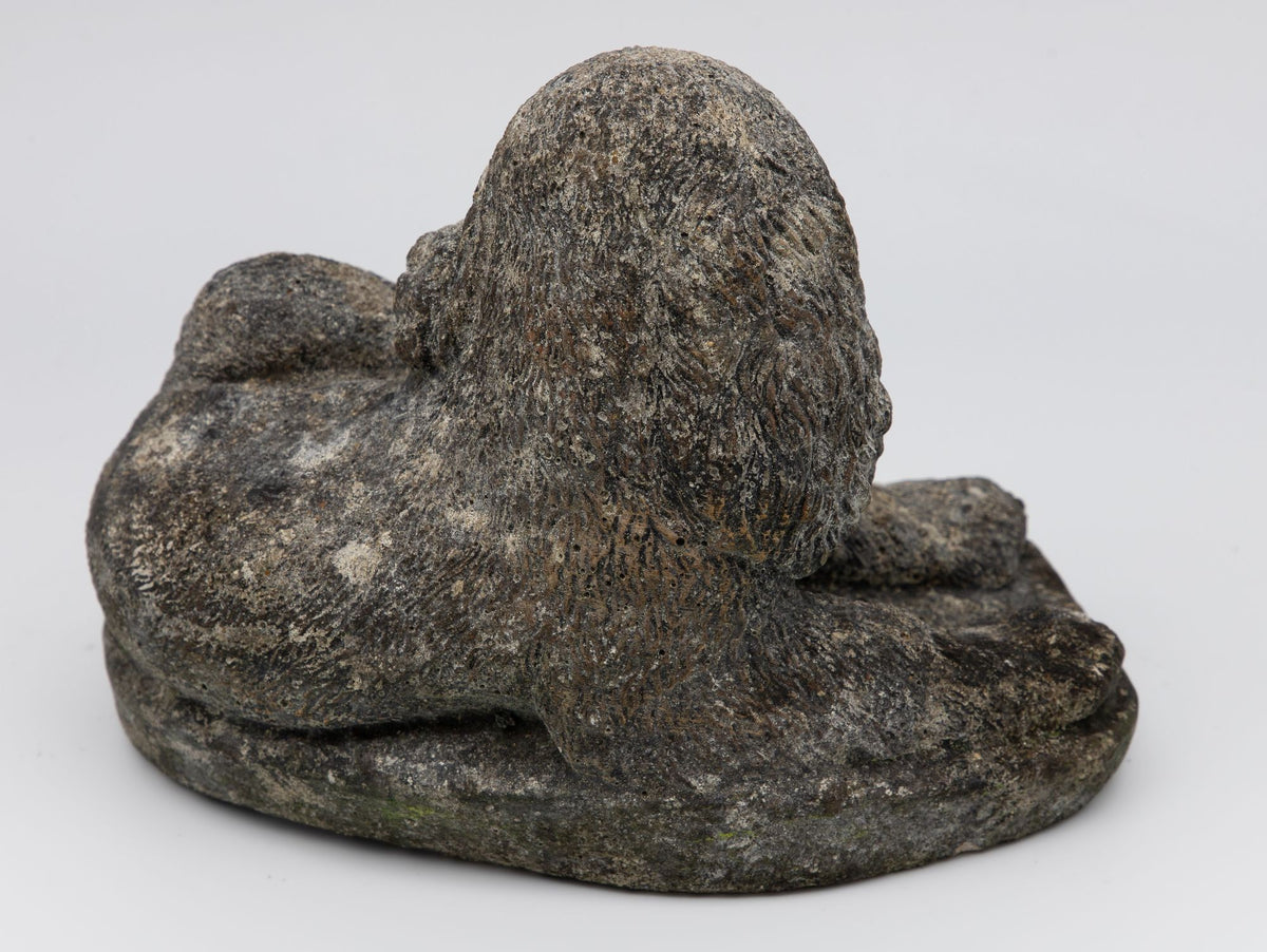 Reconstituted Stone Dog Spaniel Garden Ornament, England 20th Century