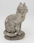Vintage Reconstituted Stone Cat Garden Statue, English 1970s
