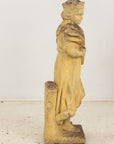 Woman Holding Sheaf of Wheat, Concrete Garden Ornament, England Mid 20th Century