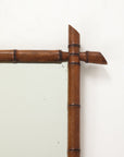 Small Faux Bamboo Carved Frame Mirror, England 1940s
