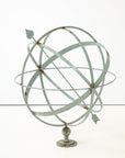 Celadon Painted English Mid-20th Century Iron Armillary