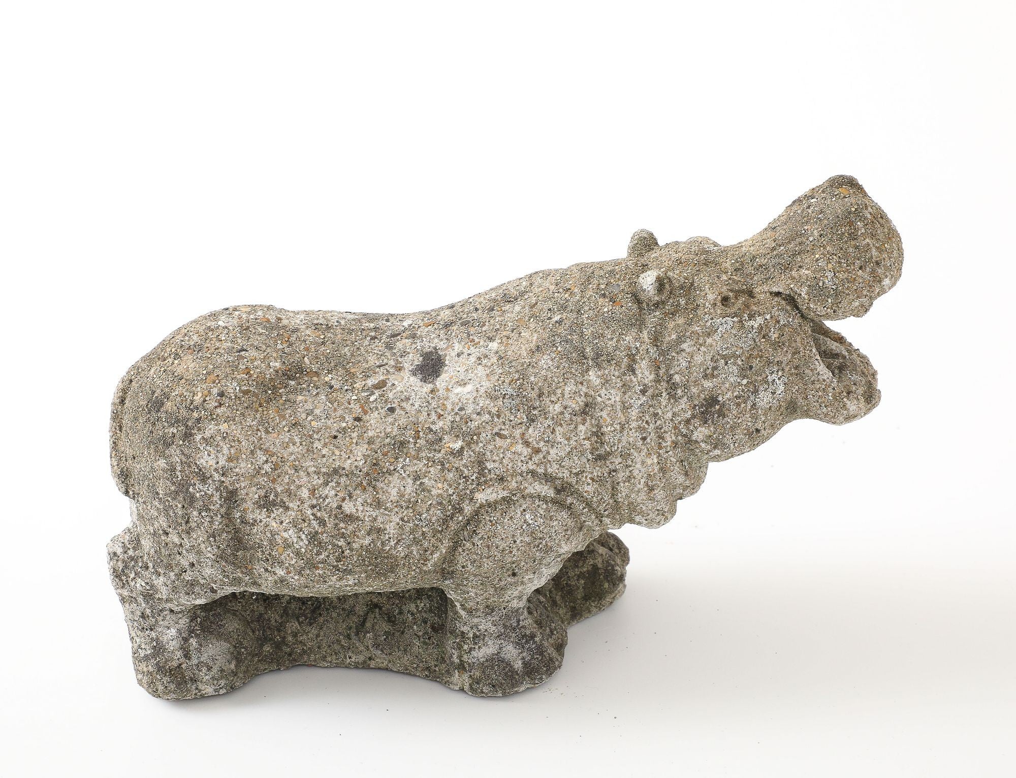 Composite Stone Hippopotamus Garden Ornament, English 20th Century