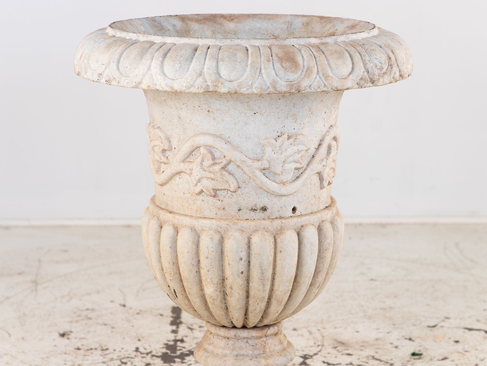 Carved Neoclassical Marble Urn, Italy Early 20th C.