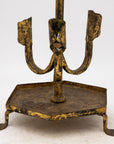 Spanish Gilt Iron Triple Candlestick or Stand, 1950s