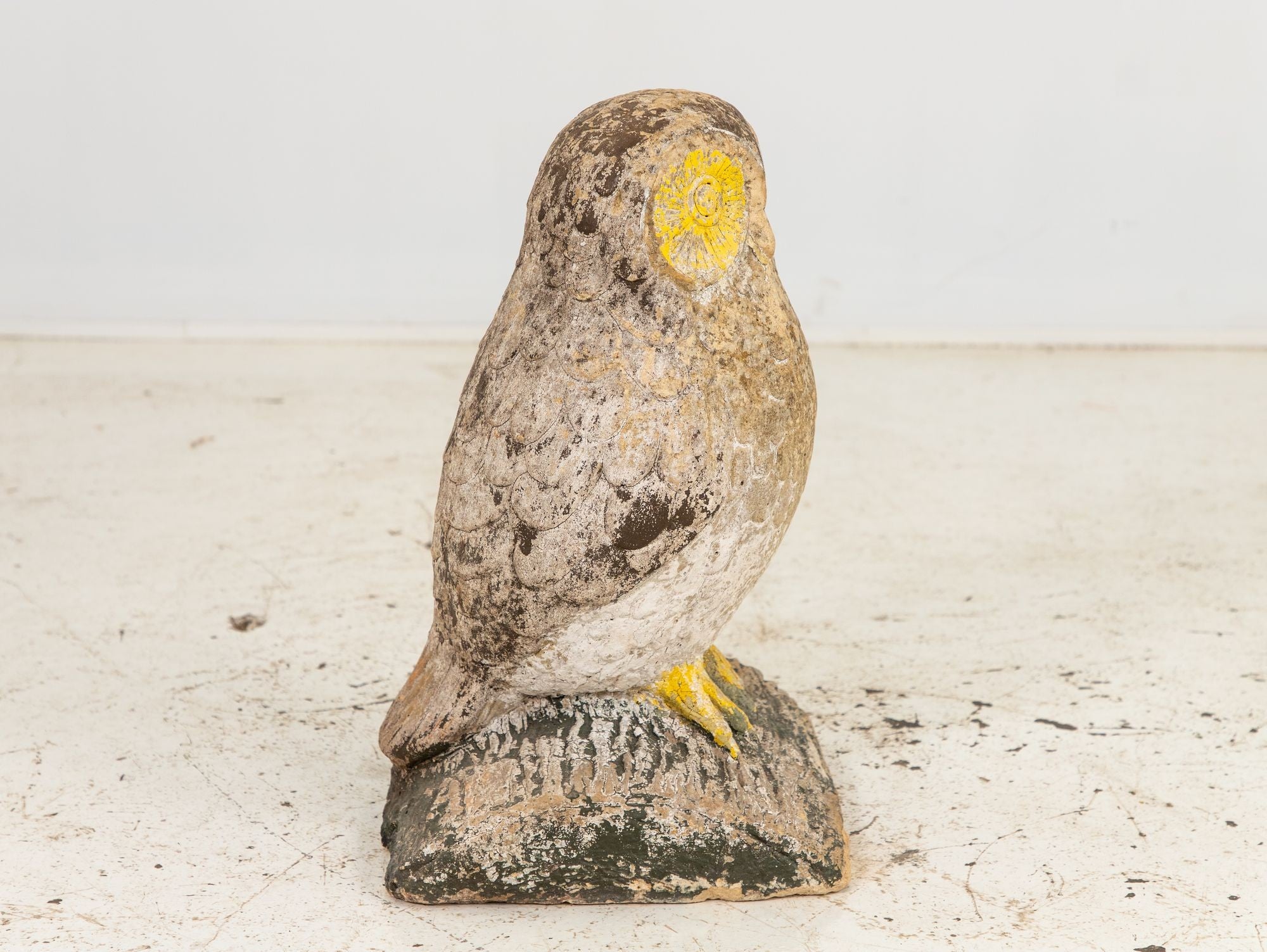 Vintage Stone Owl Garden Ornament