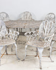 Pair White Painted Swan Back Aluminum Garden Armchairs, Sweden 1960s