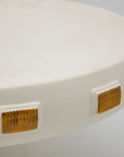 White & Gold Toggle Footed Serving Bowl or Platter, Handley Drive, Portugal 2016