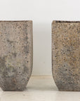 Brutalist Inspired Pair of Mixed Stone Planters, 20th Century