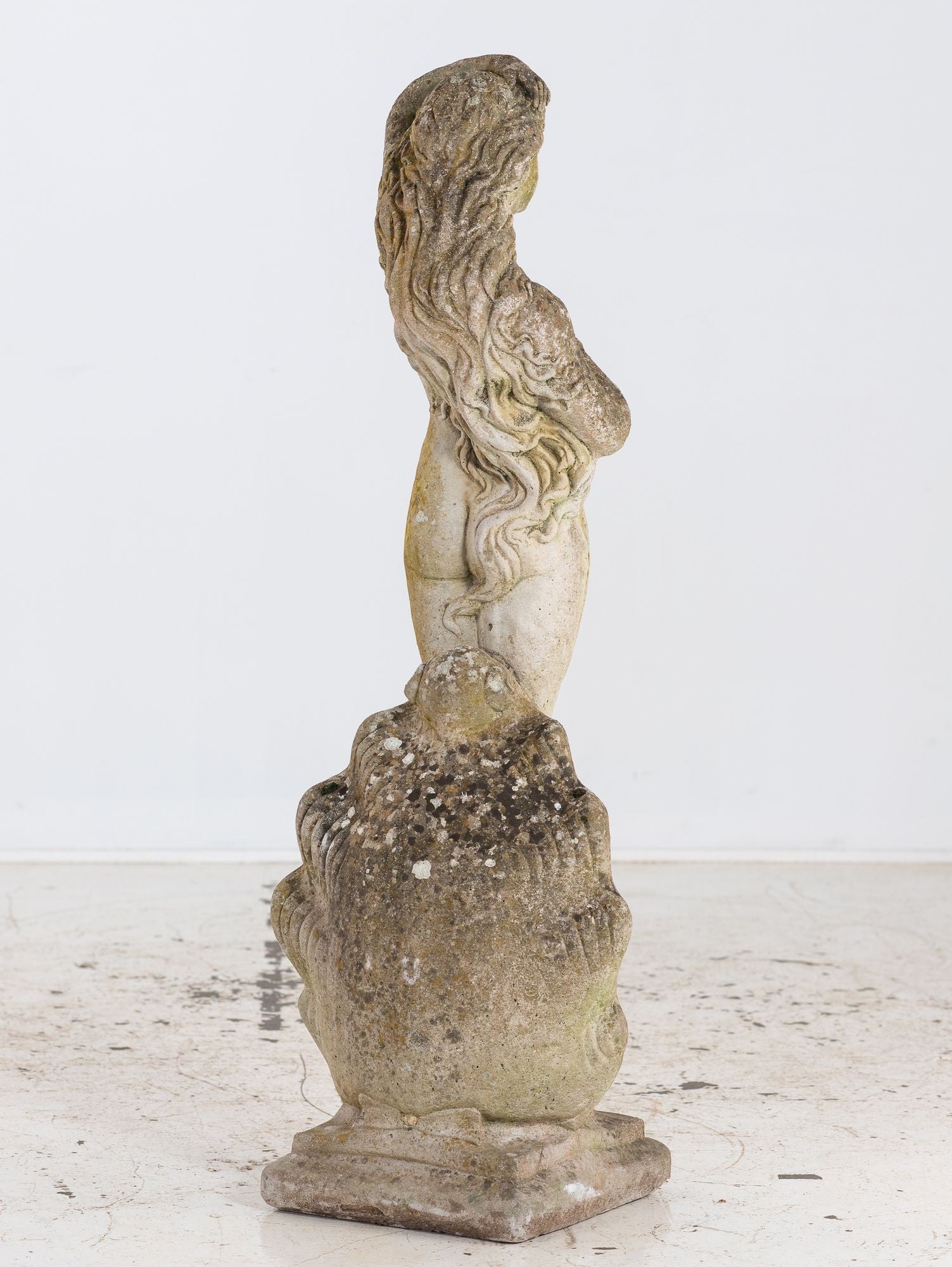 Composite Stone Figure of Venus Emerging from a Shell, England Mid 20th C.