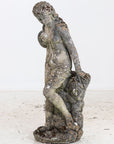 Composite Stone Weathered Garden Statue of Maiden or Goddess, England Mid 20th C.