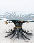 Hollywood Regency Gilt Metal Sheaf of Wheat Coffee Table, France Mid 20th C.