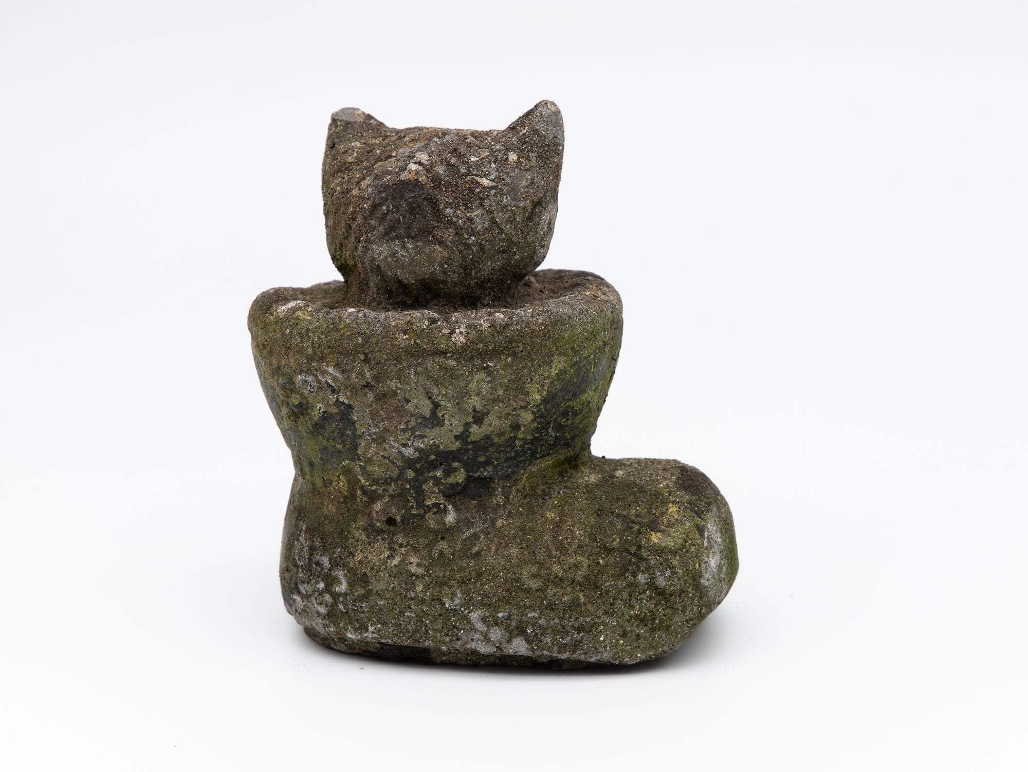 Composite Stone Kitten in Boot Garden Ornament, English 20th Century