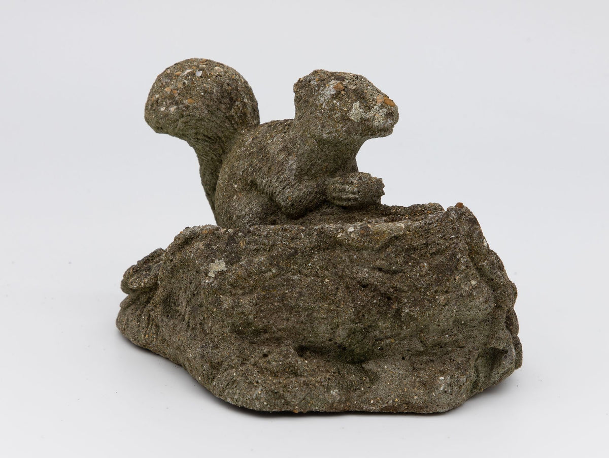 Reconstituted Stone Squirrel Garden Ornament, 20th Century