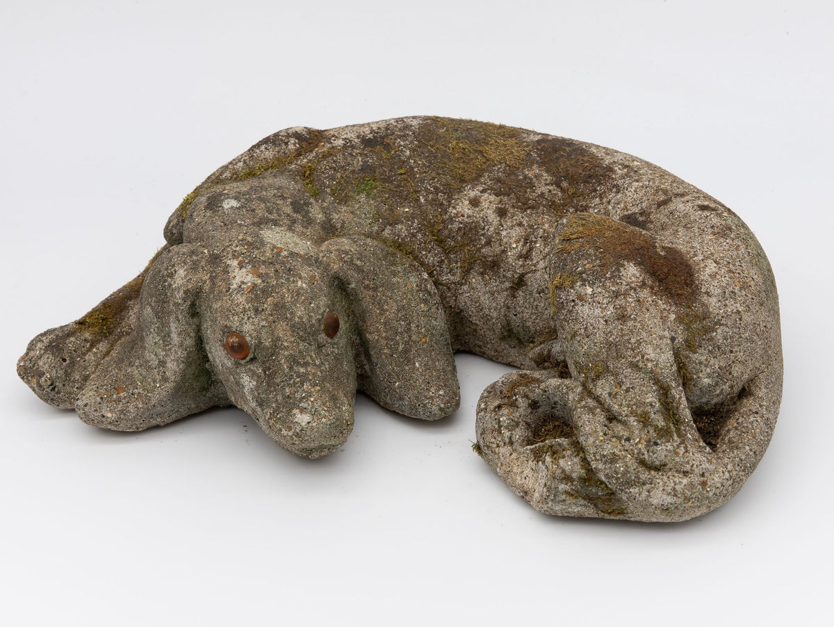 Reconstituted Stone Dog Spaniel Garden Ornament, England 20th Century