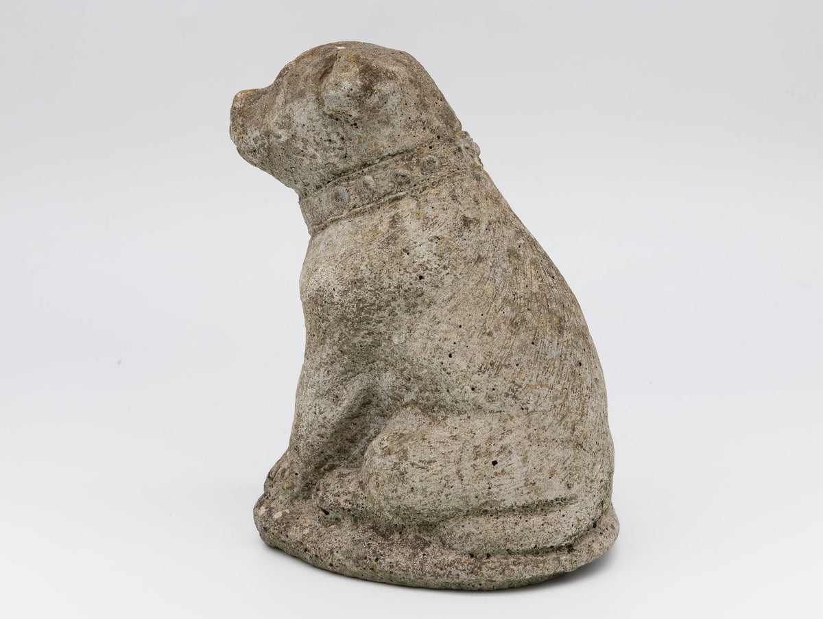 Composite Stone Bull Dog Garden Ornament, England 1970s
