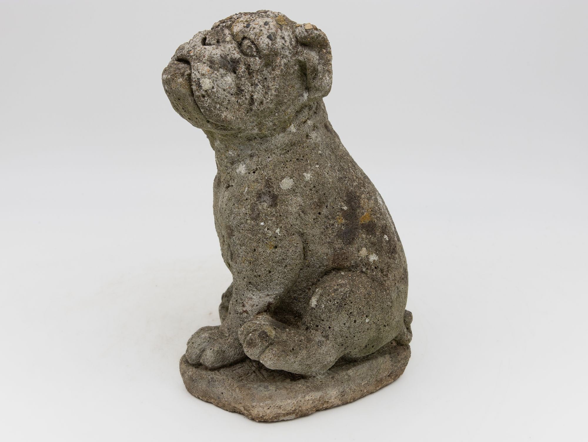 Composite Stone Bull Dog Garden Ornaments, England 1970s