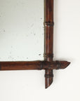 Small Faux Bamboo Carved Frame Mirror, England 1940s