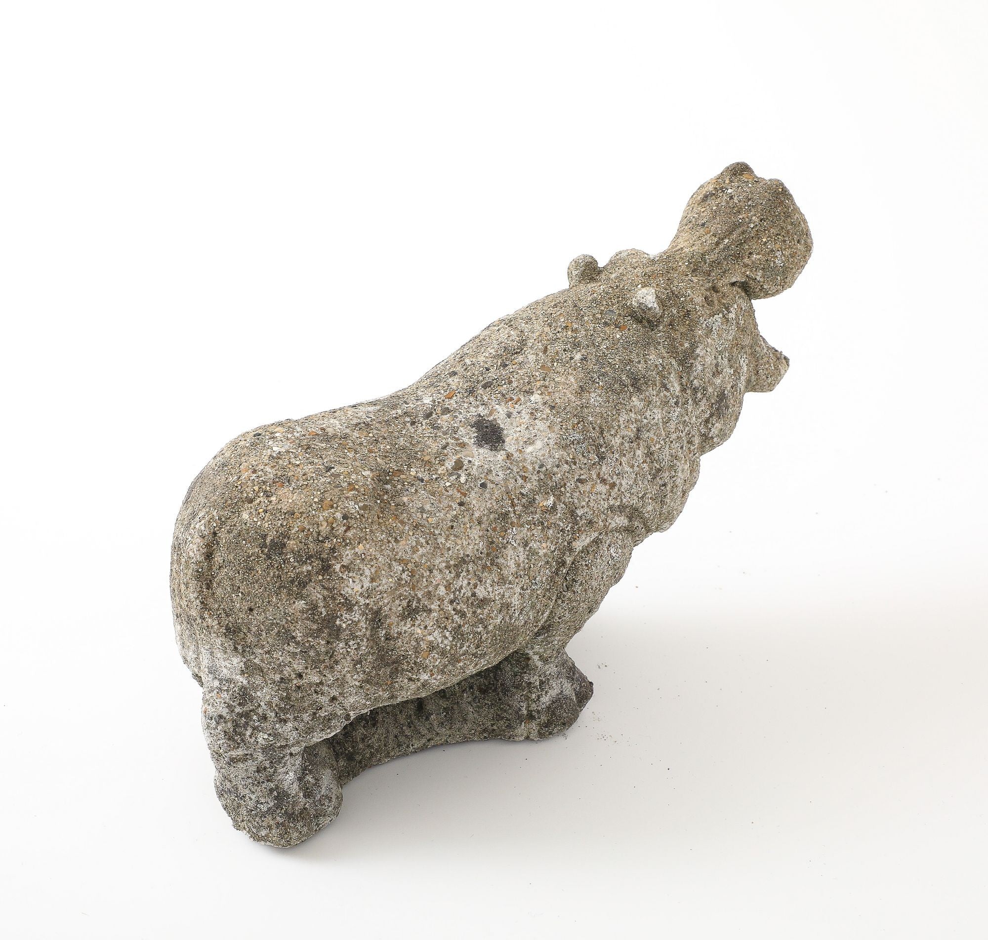 Composite Stone Hippopotamus Garden Ornament, English 20th Century