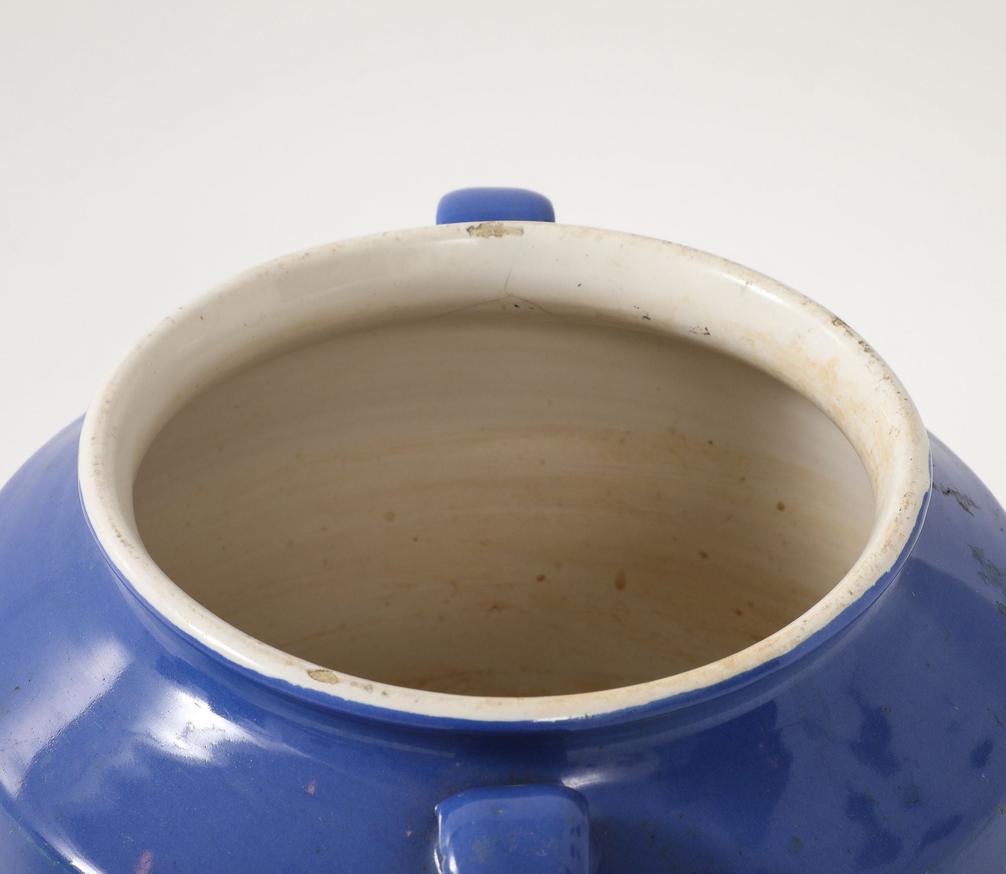 Blue Pottery Urn with Handles, France mid 20th C.