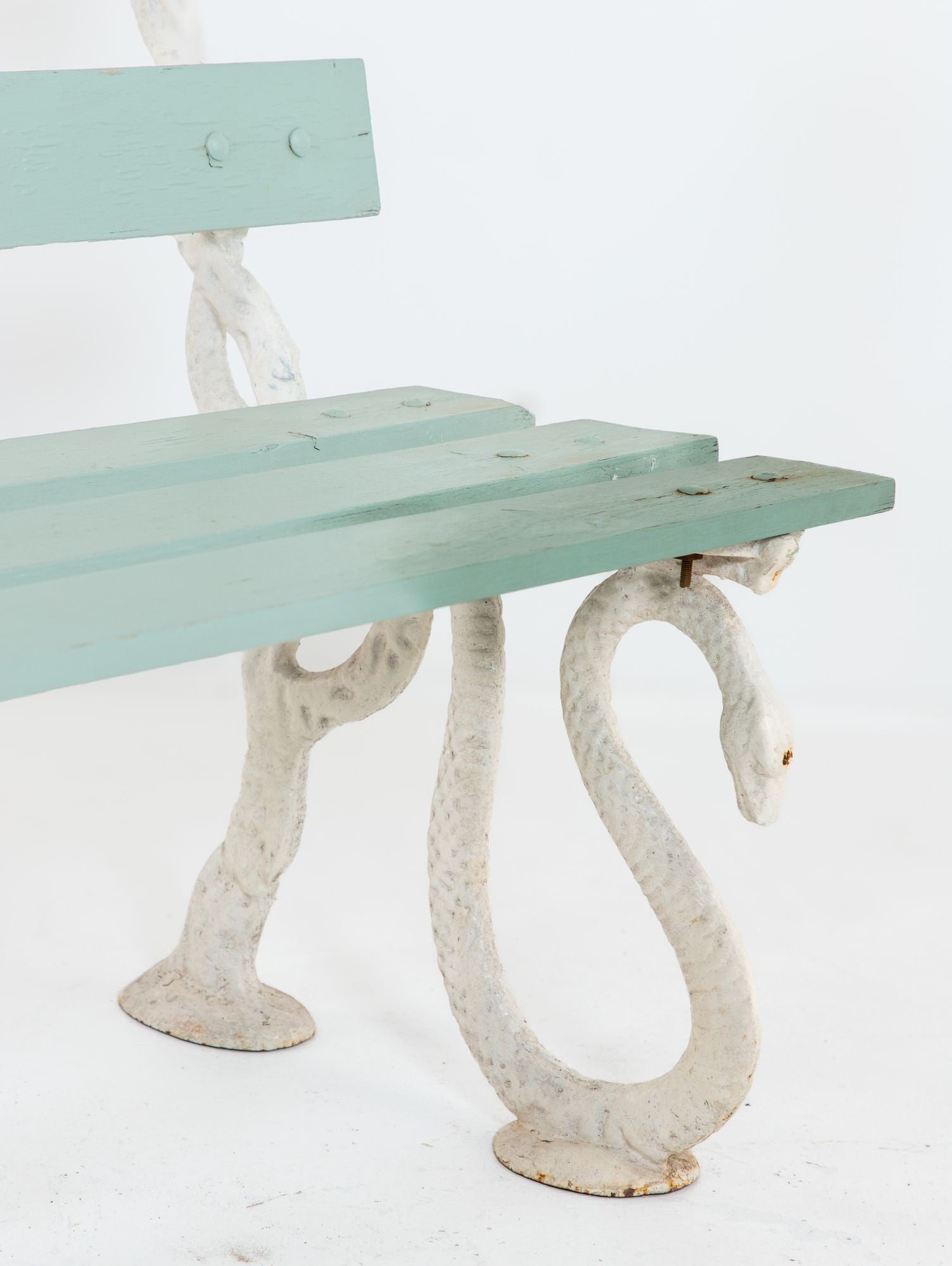Iron Serpent and Twig Garden Bench, English Mid 20th C.