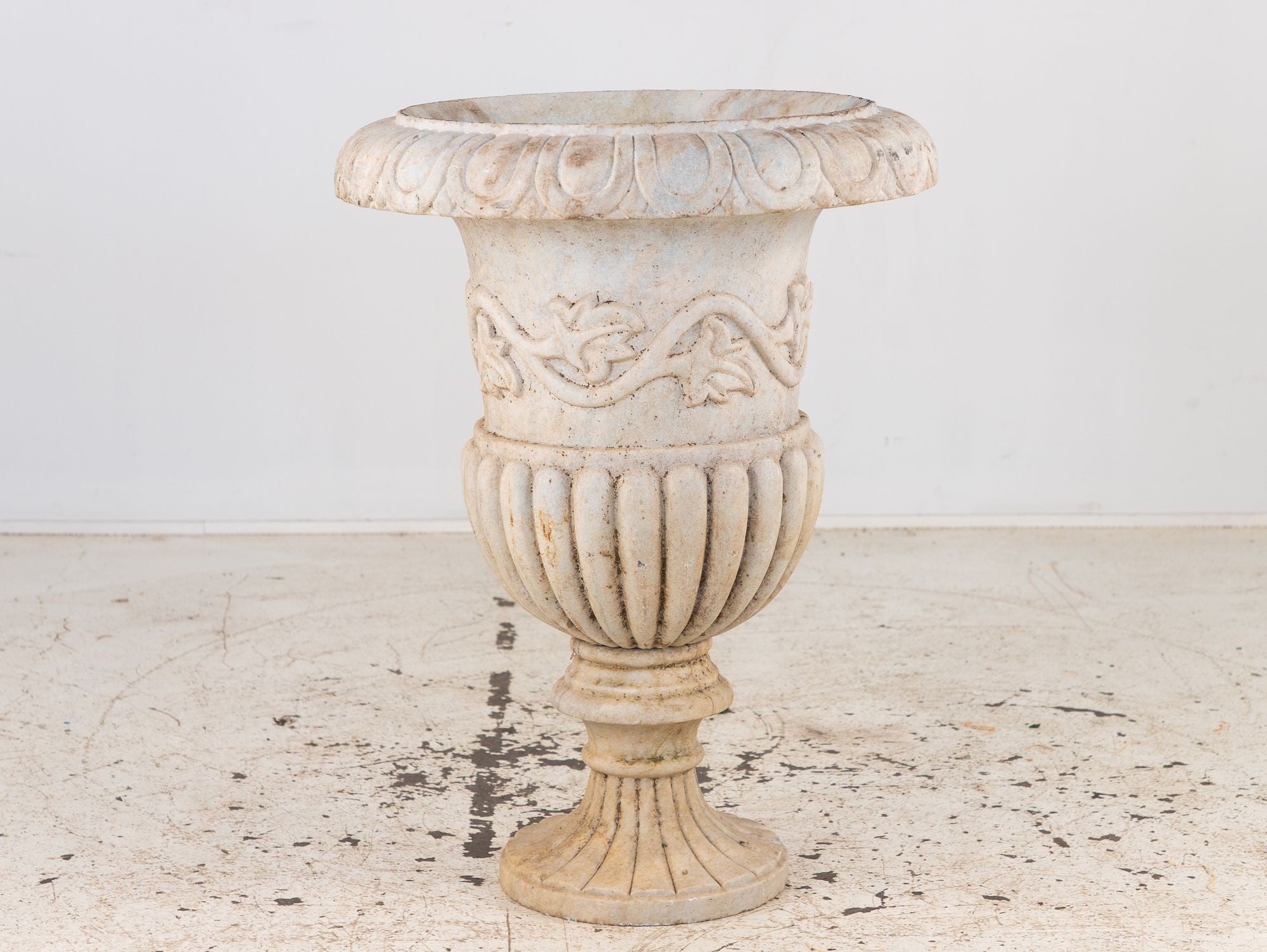 Carved Neoclassical Marble Urn, Italy Early 20th C.