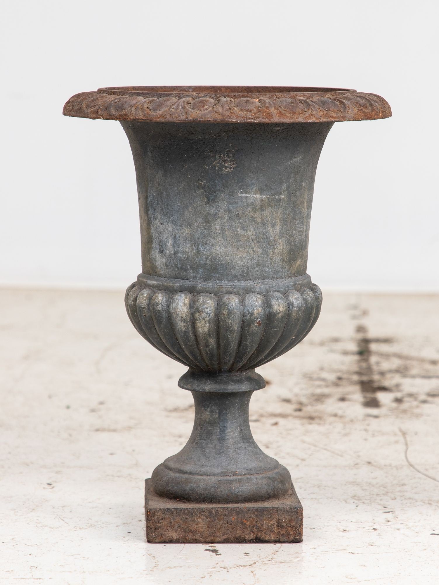 Pair Cast Iron Neoclassical Urns, France Mid 20th C.