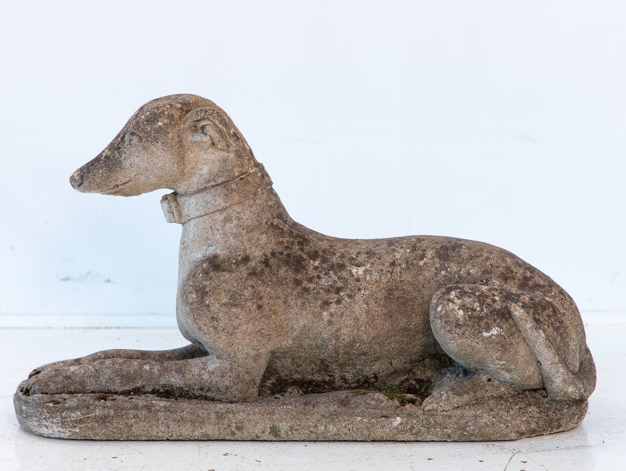 Mid 20th Century English Reconstituted Stone Whippet or Greyhound Dog