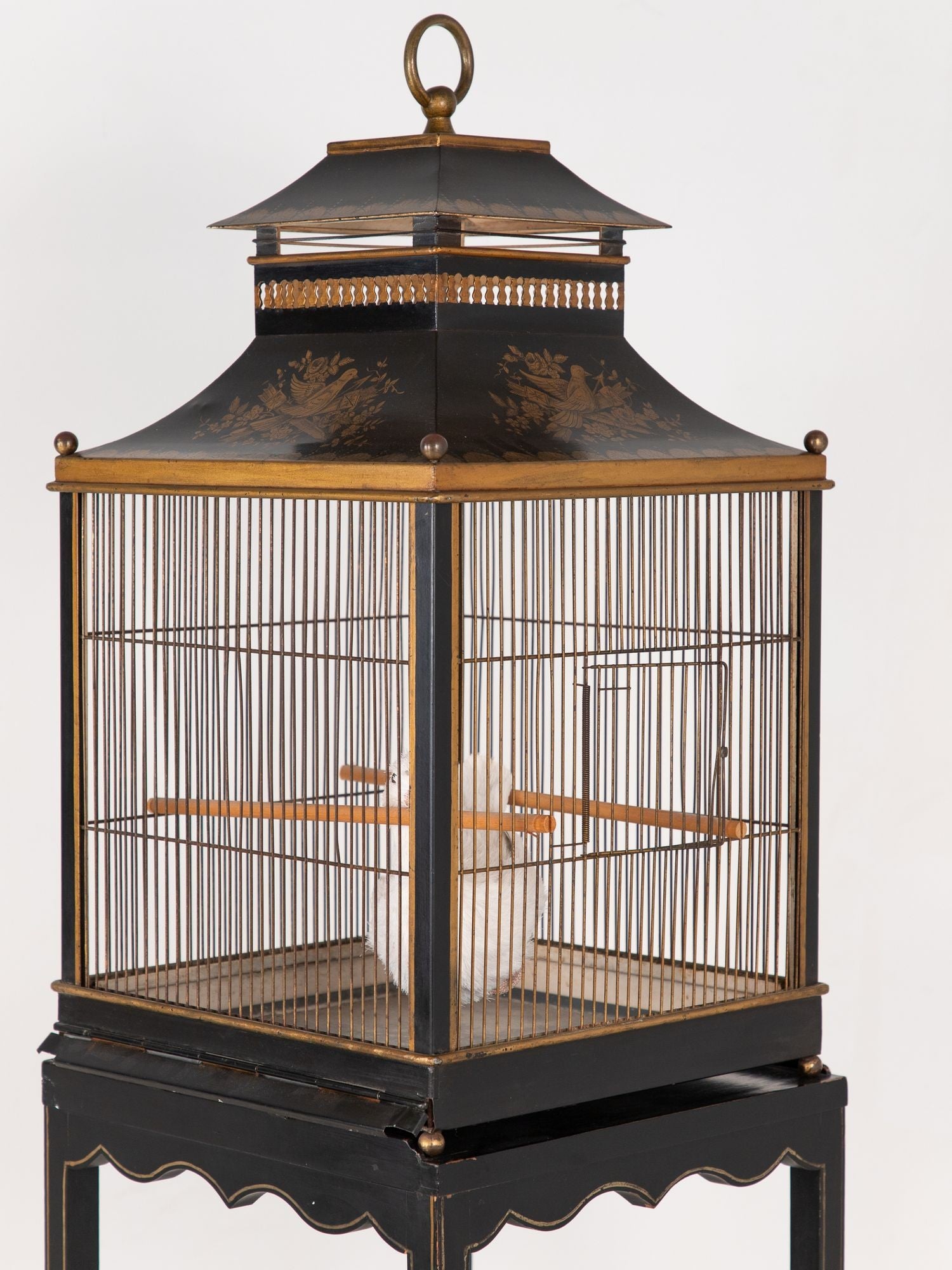 Regency Style Tole Birdcage on Stand, USA, 20th Century