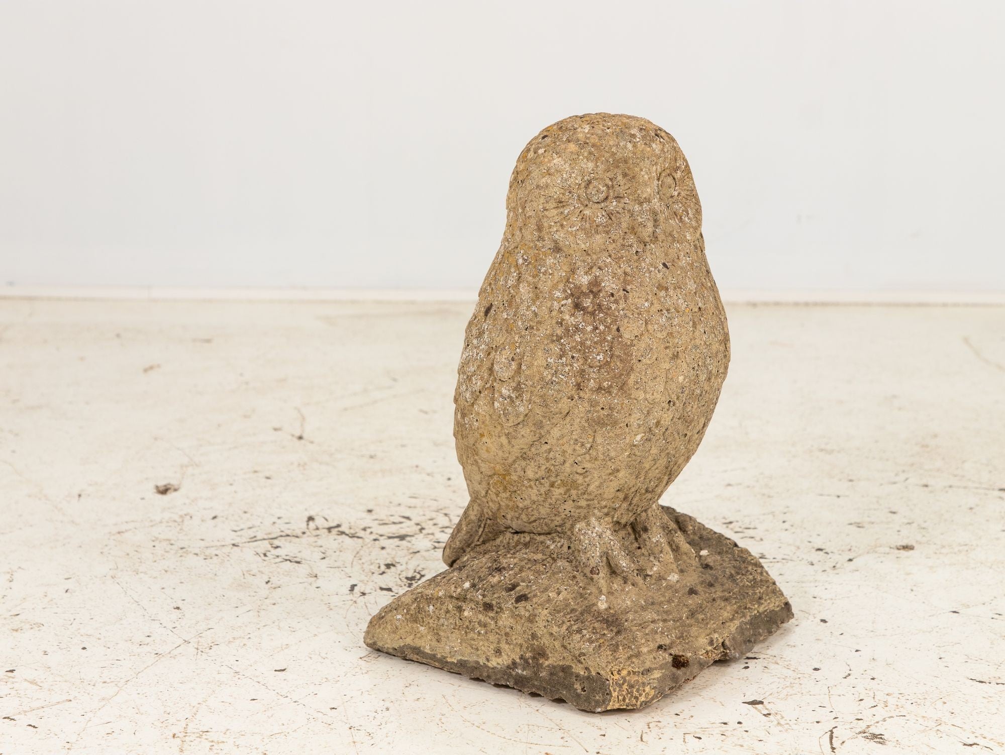 Vintage Stone Owl Garden Ornament