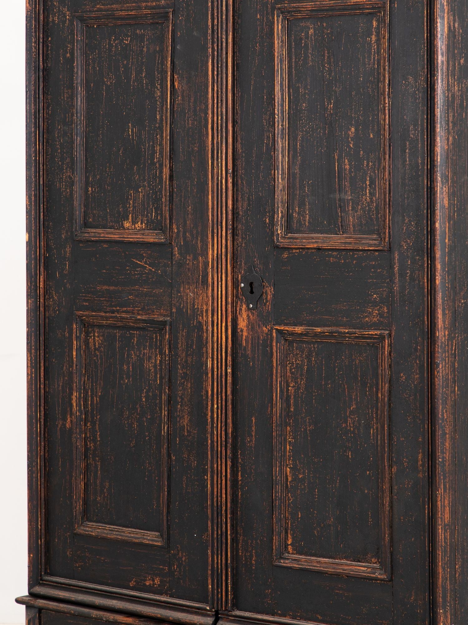 Black Swedish Cupboard or Kitchen Cabinet, Sweden Late 18th C.