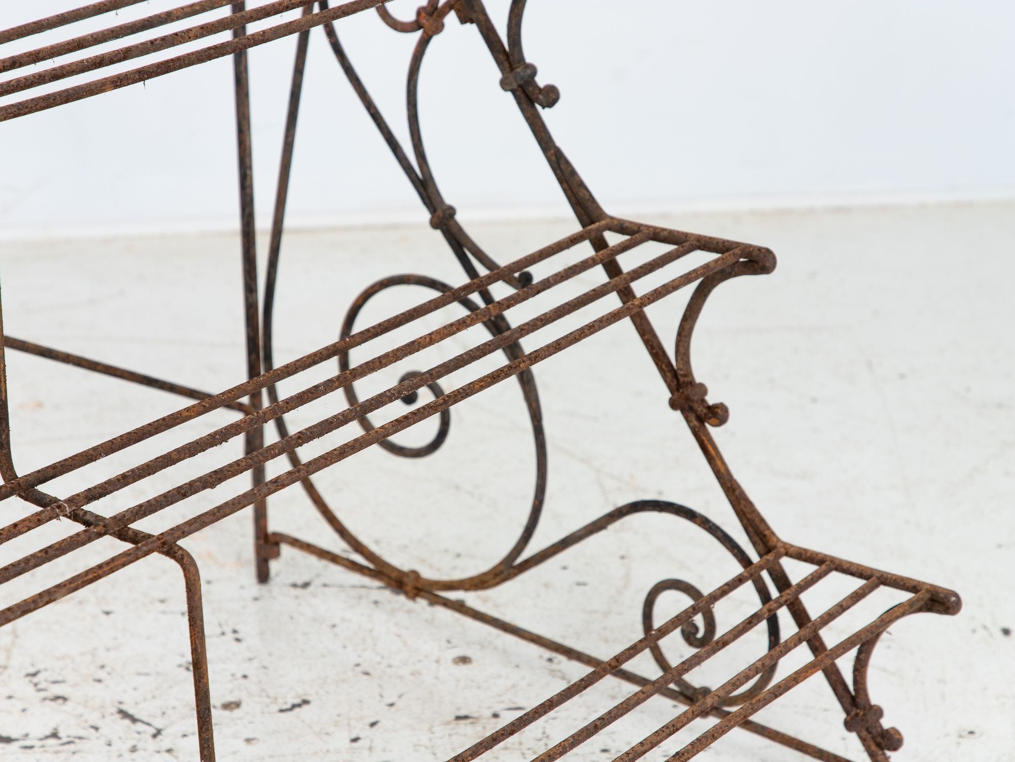 Scrollwork Four Tier Iron Plant Stand or Etagere, England Mid 20th Century