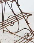 Scrollwork Four Tier Iron Plant Stand or Etagere, England Mid 20th Century