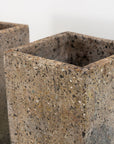 Brutalist Inspired Pair of Mixed Stone Planters, 20th Century