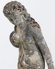Composite Stone Weathered Garden Statue of Maiden or Goddess, England Mid 20th C.
