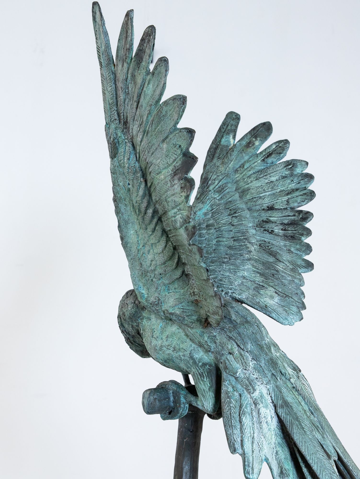 Bronze Sculpture of Three Parrots, Italy Mid 20th C.