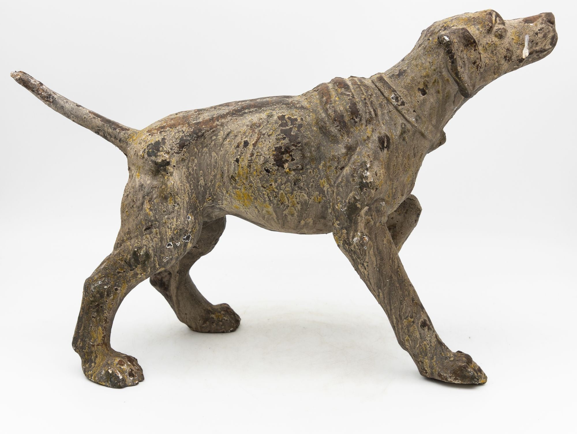 Terracotta Hunting Hound Pointer Dog Statue, Early 20th C.