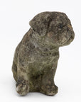 Vintage English Bulldog or Pug Dog Stone Garden Statue, English mid 20th C.